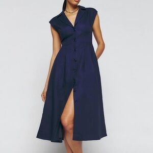 Reformation Zienna Linen Dress Danube - Size 0